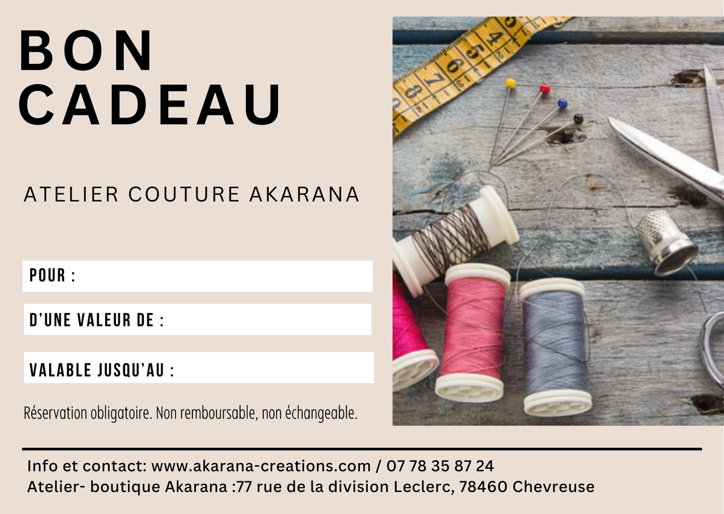Carte cadeau Akarana