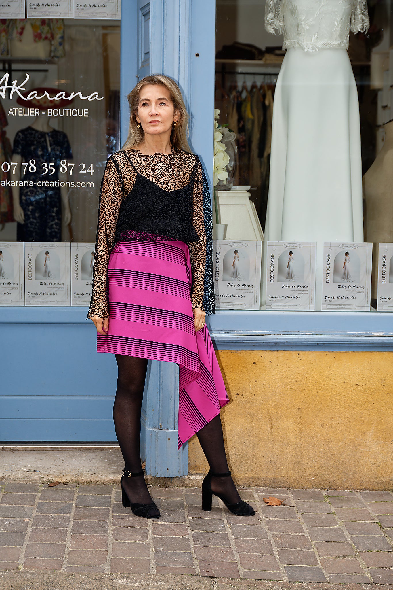 Jupe asymétrique Fuchsia