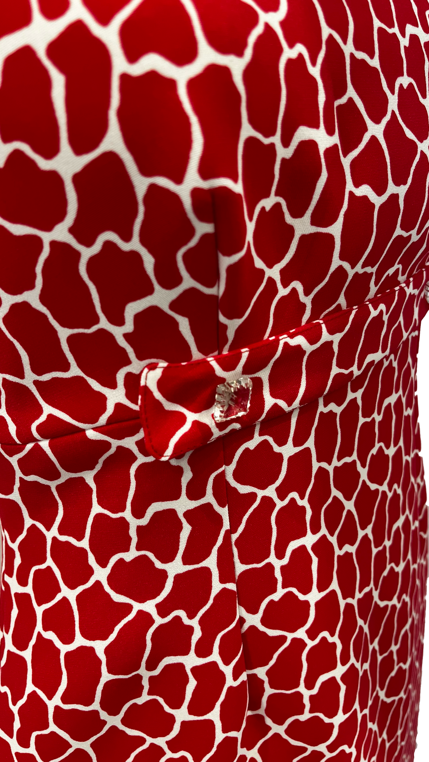 Robe de cocktail Rouge, imprimée Girafe