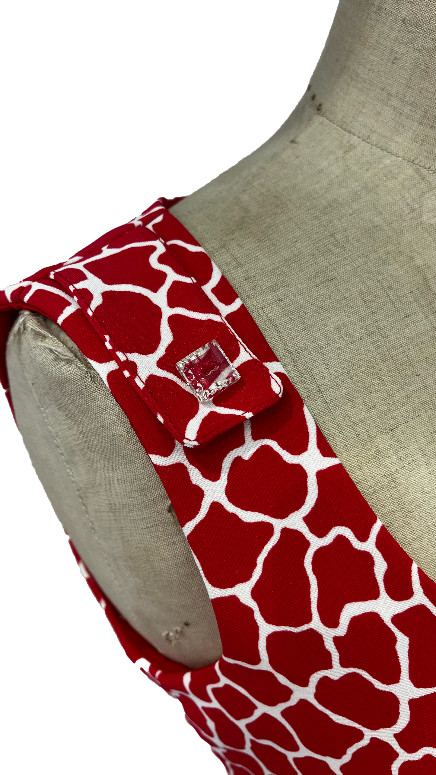 Robe de cocktail Rouge, imprimée Girafe